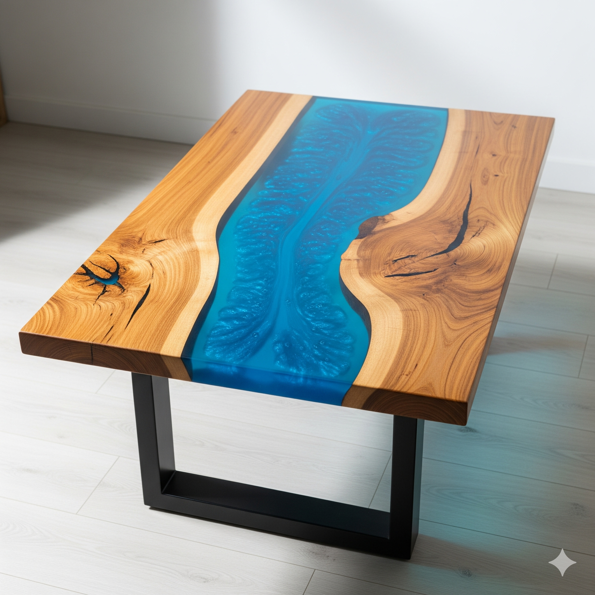 Exemplo de Mesa de Resina e Madeira